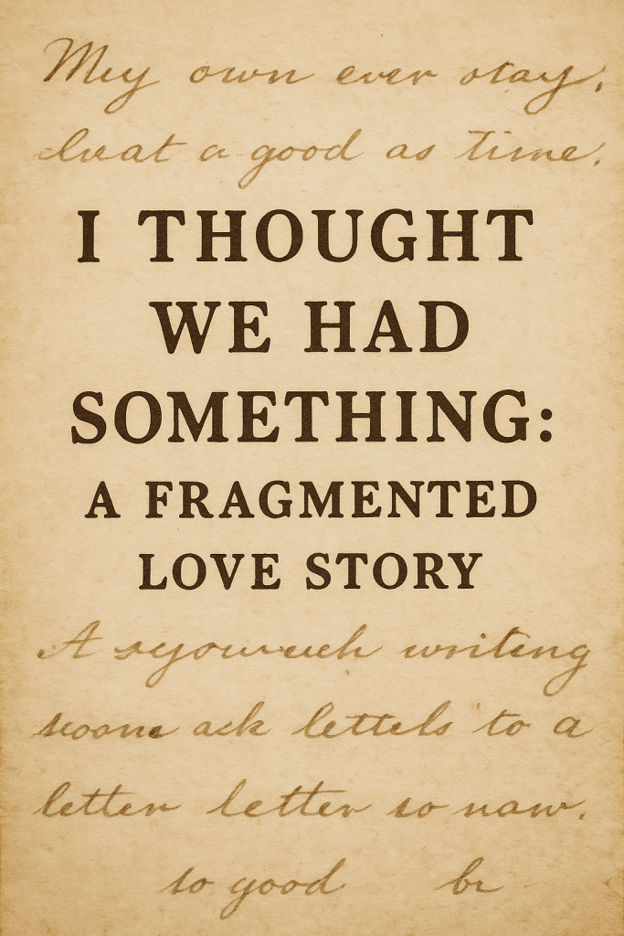 Vintage parchment-style cover featuring ornate ink-drawn roses and the title “I Thought We Had Something: A Fragmented Love Story” in bold serif type.